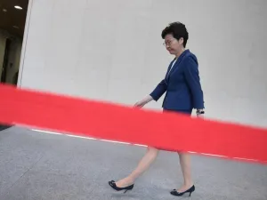 Hong Kong Chief Executive Carrie Lam leaves after taking part in her weekly press conference in Hong Kong on October 8, 2019. (AFP/ File Photo)