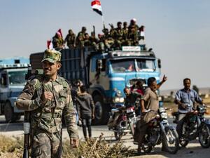 Syrian regime troops arrived after Damascus deployed troops to the country's north to contain a days-long Turkish offensive.  (Delil SOULEIMAN / AFP)