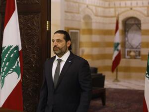 Lebanese Prime Minister Saad Hariri prepares to give an address at the government headquarters in the centre of the capital Beirut on October 18, 2019. Hariri gave his government three days to back key reforms as protests against the political elite and austerity measures rocked the country for a second day. Marwan TAHTAH / AFP