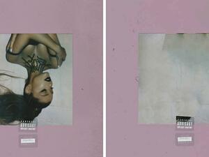 In another album cover, Ariana Grande has been entirely removed from the artwork for Thank U, Next. All that is left is a grey square with a pink border. (Daily Mail)