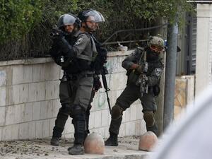 Dozens of Israeli troops entered the Amari Refugee Camp in Ramallah in the early hours of Monday, closing off all the entrances (AFP Photo/ABBAS MOMANI)