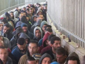 Palestinian labourers (Twitter)