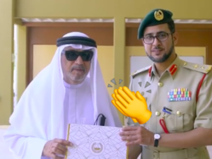 First visually-challenged teacher honored in UAE. (Twitter)