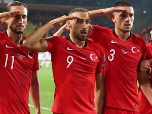 Turkish players perform military salute  (Twitter)