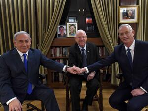 Reuven Rivlin, Benny Gantz and Benjamin Netanyahu  (Twitter)