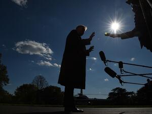 US President Donald Trump talks to the media on the South Lawn upon his return to the White House by Marine One, in Washington, DC, November 3, 2019, after returning from a trip to New York. Olivier Douliery / AFP
