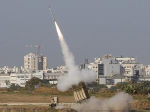 An Israeli missile is launched from the Iron Dome defence missile system, designed to intercept and destroy incoming short-range rockets and artillery shells, in the southern Israeli city of Ashdod on November 12, 2019. (AFP)
