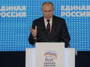 Russian President Vladimir Putin gestures as he delivers his speech during the XIX "United Russia" party congress in Moscow, on November 23, 2019. (AFP/ File Photo)