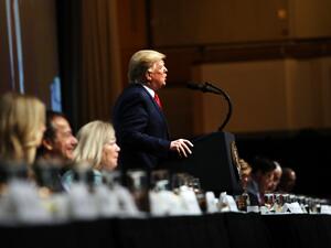 US President Donald Trump speaks at the Economic Club of New York on November 12, 2019 in New York City. (AFP/ File Photo)