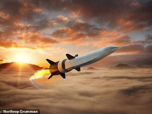 US weapons manufacturer Raytheon and Northrop Grumman are developing a hypersonic missile that can travel at 4,600mph with an engine made by a 3D printer (artist's impression). (Raytheon/ Northrop Grumman)