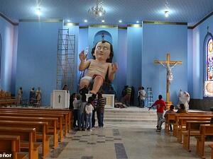 The statue was erected in the La Epifania del Senor church in the neighborhood of Zoquite in Guadalupe in the state of Zacatecas in central Mexico. (Epifania del Senor)