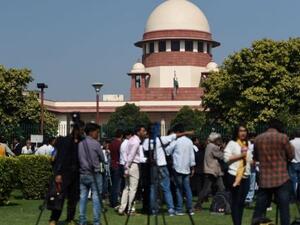 The Supreme Court in New Delhi: India’s top court cleared the way for a Hindu temple to be constructed at a hotly disputed holy site. (Money Sharma/AFP via Getty)