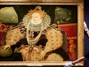 The life-sized portrait, which celebrates the 1588 defeat of the Spanish Armada, was being sold by the descendants of Francis Drake. (AFP/ File Photo)