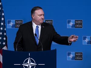 US Secretary of State Mike Pompeo speaks during a press conference as part of a Foreign Ministers meeting at the NATO (North Atlantic Treaty Organization) headquarters in Brussels. (AFP/ File Photo)