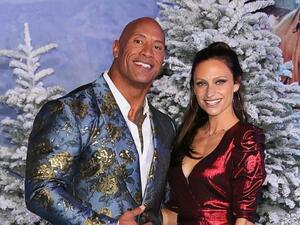 دوين جونسون "ذا روك" وزوجته لورين هاشيان
