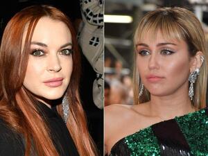 ليندسي لوهان ومايلي سايرس