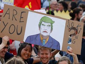 Thousands protest US President’s visit ahead of NATO summit (Twitter)