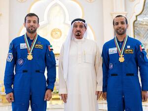 UAE Astronauts  Hazzaa AlMansoori and Sultan AlNeyadi. (Twitetr)