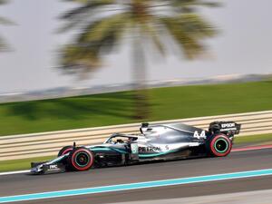 Mercedes' British driver Lewis Hamilton at the Yas Marina Circuit in Abu Dhabi, a day ahead of the final race of the season, on November 30, 2019.