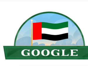 UAE celebrate its 48th national day with a doodle of the Emirates’ flag. (Google)