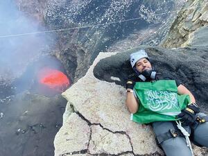 Al-Shibani journeyed to the Masaya lake of molten lava in Nicaragua. (Supplied)