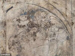 The painting (pictured above) was discovered at St Stephen's Cathedral in Vienna, Austria. (BDA/IRENE DWORAK)