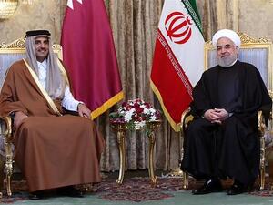 Qatar's Emir Sheikh Tamim bin Hamad Al Thani arrived in Tehran (Twitter)