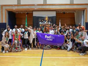 Fedex Cares Program Launched in Saudi Arabia Volunteers From Sab Express Engage With the Jeddah Special Needs Club Basketball Players 