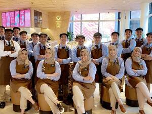 Six Saudi Women Partners in a Newly Opened Starbucks Branch in Al Sharqiya