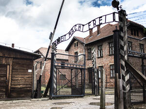 Holocaust Memorial Museum. The main gate of the concentration camp Auschwitz with the inscription work makes you free. (Shutterstock/ File Photo)