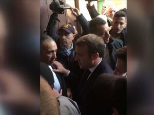 French President Emmanuel Macron on Wednesday yelled at Israeli police and asked them to leave the site. (Video Screenshot)