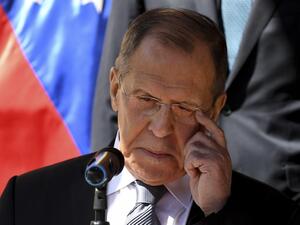 Russian Foreign Minister Sergei Lavrov gestures as he speaks after a meeting with Venezuela's President Nicolas Maduro (out of frame) at the Miraflores presidential palace in Caracas on February 7, 2020. The US on February 6 warned Venezuela's rulers of consequences if opposition leader Juan Guaido is not allowed to return safely from a visit to Washington, where he enjoyed pledges of robust support. Lavrov, currently on a tour of South America, said the US "is threatening to use all the options on the tabl
