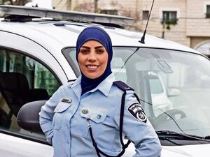 Sabreen Saadi, a Palestinian citizen of Israel, has gone viral after a photo of her in an Israeli police uniform. (Twitter)