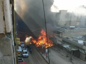  انفجار سيارة مفخخة بمدينة عفرين بمحافظة حلب في شمال غربي سوريا