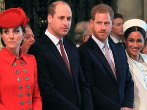 الأمير ويليام وكيت ميدلتون والأمير هاري وميغان ماركل