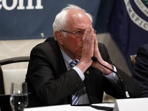 n this file photo taken on March 9, 2020 Democratic presidential hopeful Bernie Sanders speaks at a Coronavirus Public Health Roundtable at the Westin Detroit Metropolitan Airport in Romulus, Michigan. Sanders cancelled a campaign rally for first time over COVID-19, coronavirus, fears on March 10, 2020. JEFF KOWALSKY / AFP n this file photo taken on March 9, 2020 Democratic presidential hopeful Bernie Sanders speaks at a Coronavirus Public Health Roundtable at the Westin Detroit Metropolitan Airport in Romulus, Michigan. Sanders cancelled a campaign rally for first time over COVID-19, coronavirus, fears on March 10, 2020. JEFF KOWALSKY / AFP