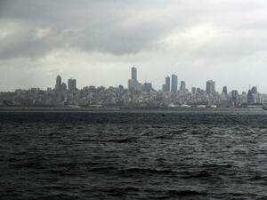 A picture taken from the seaside promenade of the northern Lebanese coastal town of Dbayeh shows the skyline of the Lebanese capital Beirut on March 17, 2020, as the east Mediterranean country deals with an outbreak of the novel coronavirus, the latest crisis to hit a country reeling from a severe economic crunch and mass anti-government protests. Lebanon urged people to stay at home for two weeks and prepared to close its main airport to stem a novel coronavirus outbreak that has killed three people in the