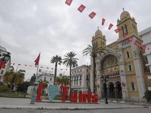 A picture taken on March 18, 2020 shows Habib Bourguiba Avenue empty shortly before a night curfew imposed to halt the spread of coronavirus, in the Tunisian capital Tunis. Tunisia has reported 24 coronavirus cases and while no deaths have been reported in the country, the virus has killed more than 6,000 worldwide. FETHI BELAID / AFP