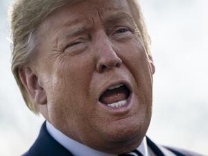 U.S. President Donald Trump speaks to reporters on the South Lawn of the White House as he returns on March 3, 2020 in Washington, DC. The president was returning from a trip to the National Institutes of Health in Bethesda, Maryland where he visited the vaccine research center there as the global threat from the coronavirus looms large. Drew Angerer/Getty Images/AFP Drew Angerer / GETTY IMAGES NORTH AMERICA / AFP