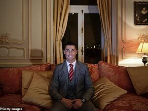 The Juventus star pictured in one of the rooms at the CR7 Pestana Hotel Palace in Lisbon. (AFP/File)