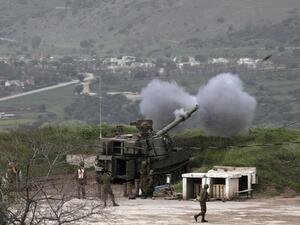 Israeli soldiers take part in a mobile artillery exercise near the border with Syria in the Israeli-occupied Golan Heights on April 5, 2020. JALAA MAREY / AFP