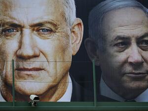 Israeli Prime Minister Benjamin Netanyahu and his former rival, parliament speaker Benny Gantz, agreed to form an emergency unity government on April 20, 2020, ending the worst political crisis in the country's history. JACK GUEZ / AFP