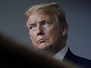 U.S. President Donald Trump speaks at the daily coronavirus task force briefing at the White House on April 21, 2020 in Washington, DC. Earlier in the day, the president met with New York Gov. Andrew Cuomo in the Oval Office to discuss COVID-19 testing. Drew Angerer/Getty Images/AFP Drew Angerer / GETTY IMAGES NORTH AMERICA / Getty Images via AFP