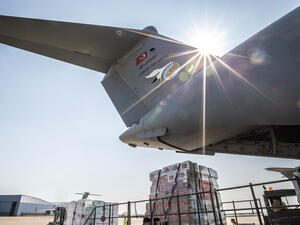  طائرة شحن عسكرية تركية، محملة بمساعدات طبية