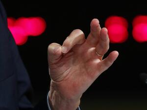 European Union's Brexit negotiator Michel Barnier gestures as he gives a news conference following the third round of Brexit talks with Britain, in Brussels on May 15, 2020. Barnier on May 15 said he was disappointed by what he said was Britain's lack of ambition in pursuing a trade deal with Europe and deplored a lack of progress in the latest round of post-Brexit talks. Apart from some "modest openings", Barnier said "no progress has been possible on the more difficult subjects."  FRANCOIS LENOIR / POOL /