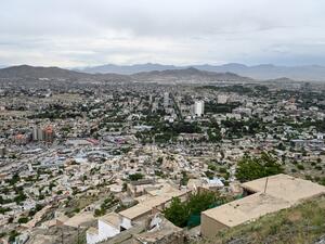A general view shows the city from the top of a hillside, in Kabul on May 17, 2020. WAKIL KOHSAR / AFP