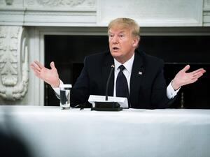 U.S. President Donald Trump speaks during a roundtable in the State Dining Room of the White House May 18, 2020 in Washington, DC. President Trump held a roundtable meeting with Restaurant Executives and Industry Leaders at the White House today. Doug Mills - Pool/Getty Images/AFP