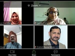 A screen grab shows participants of the Arabic Speaking Circle meeting via Zoom held on May 15. (Supplied by Ambassador Javed Hafeez)