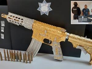 Personalized gold-plated AR-15 assault rifle (Twitter)