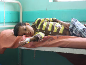 A child suffering from cholera in Taiz, Yemen. (Shutterstock/ File Photo)